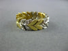 ANTIQUE WIDE .30CT DIAMOND 18KT WHITE & YELLOW GOLD FLEXIBLE LEAF FUN RING #162