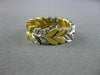 ANTIQUE WIDE .30CT DIAMOND 18KT WHITE & YELLOW GOLD FLEXIBLE LEAF FUN RING #162