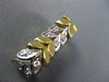 ANTIQUE WIDE .30CT DIAMOND 18KT WHITE & YELLOW GOLD FLEXIBLE LEAF FUN RING #162