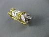 ANTIQUE WIDE .30CT DIAMOND 18KT WHITE & YELLOW GOLD FLEXIBLE LEAF FUN RING #162