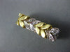 ANTIQUE WIDE .30CT DIAMOND 18KT WHITE & YELLOW GOLD FLEXIBLE LEAF FUN RING #162