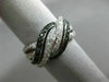 WIDE 1CT WHITE & BLACK DIAMOND 14KT WHITE GOLD MULTI ROW INFINITY LOVE KNOT RING