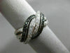 WIDE 1CT WHITE & BLACK DIAMOND 14KT WHITE GOLD MULTI ROW INFINITY LOVE KNOT RING