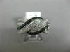 WIDE 1CT WHITE & BLACK DIAMOND 14KT WHITE GOLD MULTI ROW INFINITY LOVE KNOT RING