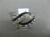 WIDE 1CT WHITE & BLACK DIAMOND 14KT WHITE GOLD MULTI ROW INFINITY LOVE KNOT RING