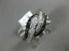 WIDE 1CT WHITE & BLACK DIAMOND 14KT WHITE GOLD MULTI ROW INFINITY LOVE KNOT RING