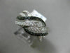 WIDE 1CT WHITE & BLACK DIAMOND 14KT WHITE GOLD MULTI ROW INFINITY LOVE KNOT RING