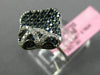 ESTATE 1.13CT DIAMOND & AAA SAPPHIRE 14KT WHITE GOLD 3D SQUARE FLOWER FUN RING