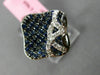 ESTATE 1.13CT DIAMOND & AAA SAPPHIRE 14KT WHITE GOLD 3D SQUARE FLOWER FUN RING