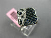ESTATE 1.13CT DIAMOND & AAA SAPPHIRE 14KT WHITE GOLD 3D SQUARE FLOWER FUN RING