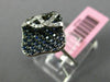 ESTATE 1.13CT DIAMOND & AAA SAPPHIRE 14KT WHITE GOLD 3D SQUARE FLOWER FUN RING