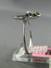 ESTATE 1.13CT DIAMOND & AAA SAPPHIRE 14KT WHITE GOLD 3D SQUARE FLOWER FUN RING