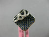 ESTATE 1.13CT DIAMOND & AAA SAPPHIRE 14KT WHITE GOLD 3D SQUARE FLOWER FUN RING