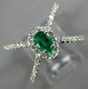 LARGE .86CT DIAMOND & COLOMBIAN EMERALD 18K WHITE GOLD 3D CRISS CROSS RING 26633