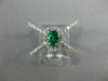 LARGE .86CT DIAMOND & COLOMBIAN EMERALD 18K WHITE GOLD 3D CRISS CROSS RING 26633