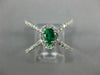 LARGE .86CT DIAMOND & COLOMBIAN EMERALD 18K WHITE GOLD 3D CRISS CROSS RING 26633