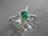 LARGE .86CT DIAMOND & COLOMBIAN EMERALD 18K WHITE GOLD 3D CRISS CROSS RING 26633