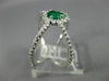 LARGE .86CT DIAMOND & COLOMBIAN EMERALD 18K WHITE GOLD 3D CRISS CROSS RING 26633