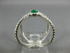 LARGE .86CT DIAMOND & COLOMBIAN EMERALD 18K WHITE GOLD 3D CRISS CROSS RING 26633