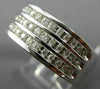ESTATE WIDE .67CT DIAMOND 14KT WHITE GOLD 3 ROW CLASSIC CHANNEL ANNIVERSARY RING