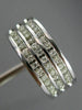 ESTATE WIDE .67CT DIAMOND 14KT WHITE GOLD 3 ROW CLASSIC CHANNEL ANNIVERSARY RING