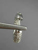 ESTATE WIDE 1.8CT DIAMOND 14K WHITE GOLD DOUBLE SIDED HUGGIE HOOP EARRINGS 18606