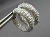 ESTATE WIDE 1.8CT DIAMOND 14K WHITE GOLD DOUBLE SIDED HUGGIE HOOP EARRINGS 18606