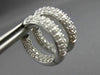 ESTATE WIDE 1.8CT DIAMOND 14K WHITE GOLD DOUBLE SIDED HUGGIE HOOP EARRINGS 18606