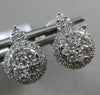 ESTATE .58CT ROUND DIAMOND 18KT WHITE GOLD 3D CLUSTER HALO STUD EARRINGS F/G VS
