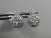 ESTATE .58CT ROUND DIAMOND 18KT WHITE GOLD 3D CLUSTER HALO STUD EARRINGS F/G VS
