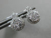 ESTATE .58CT ROUND DIAMOND 18KT WHITE GOLD 3D CLUSTER HALO STUD EARRINGS F/G VS