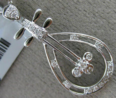 ESTATE .14CT DIAMOND 18K WHITE GOLD 3D ETOILE PEAR SHAPE GUITAR FLOATING PENDANT