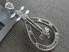 ESTATE .14CT DIAMOND 18K WHITE GOLD 3D ETOILE PEAR SHAPE GUITAR FLOATING PENDANT
