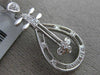 ESTATE .14CT DIAMOND 18K WHITE GOLD 3D ETOILE PEAR SHAPE GUITAR FLOATING PENDANT