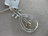 ESTATE .14CT DIAMOND 18K WHITE GOLD 3D ETOILE PEAR SHAPE GUITAR FLOATING PENDANT