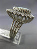 ANTIQUE LARGE 3.45CT OLD MINE DIAMOND & OPAL 14KT WHITE GOLD TEAR DROP RING #820