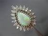 ANTIQUE LARGE 3.45CT OLD MINE DIAMOND & OPAL 14KT WHITE GOLD TEAR DROP RING #820