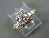 ANTIQUE .57CT DIAMOND 14KT TWO TONE GOLD FILIGREE FISHTAIL ENGAGEMENT RING #9122