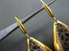 ESTATE .50CT DIAMOND 14K BLACK & YELLOW GOLD FILIGREE HANGING LEVERBACK EARRINGS