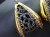 ESTATE .50CT DIAMOND 14K BLACK & YELLOW GOLD FILIGREE HANGING LEVERBACK EARRINGS