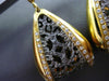 ESTATE .50CT DIAMOND 14K BLACK & YELLOW GOLD FILIGREE HANGING LEVERBACK EARRINGS