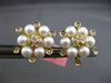 ESTATE LARGE .62CT DIAMOND & PEARL 18KT TWO TONE GOLD 3D FLOWER CLIP ON EARRINGS