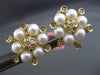 ESTATE LARGE .62CT DIAMOND & PEARL 18KT TWO TONE GOLD 3D FLOWER CLIP ON EARRINGS