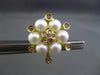 ESTATE LARGE .62CT DIAMOND & PEARL 18KT TWO TONE GOLD 3D FLOWER CLIP ON EARRINGS