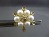 ESTATE LARGE .62CT DIAMOND & PEARL 18KT TWO TONE GOLD 3D FLOWER CLIP ON EARRINGS
