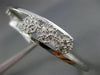 ESTATE .10CT DIAMOND 14KT WHITE GOLD PAST PRESENT FUTURE FLOWER BANGLE BRACELET