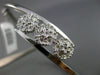 ESTATE .10CT DIAMOND 14KT WHITE GOLD PAST PRESENT FUTURE FLOWER BANGLE BRACELET