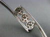 ESTATE .10CT DIAMOND 14KT WHITE GOLD PAST PRESENT FUTURE FLOWER BANGLE BRACELET