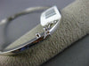 ESTATE .10CT DIAMOND 14KT WHITE GOLD PAST PRESENT FUTURE FLOWER BANGLE BRACELET