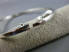 ESTATE .10CT DIAMOND 14KT WHITE GOLD PAST PRESENT FUTURE FLOWER BANGLE BRACELET